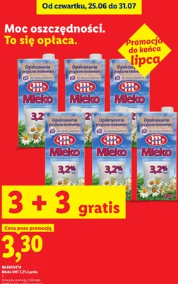 Mleko UHT 3,2% Łączka Mlekovita promocja w Lidl