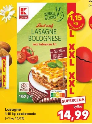 Lasagne K-Classic promocja w Kaufland