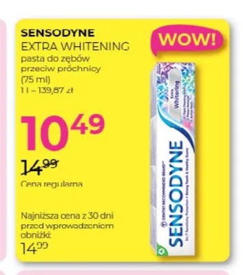 Pasta do zębów przeciw próchnicy Sensodyne Extra Whitening promocja w Drogerie Jawa