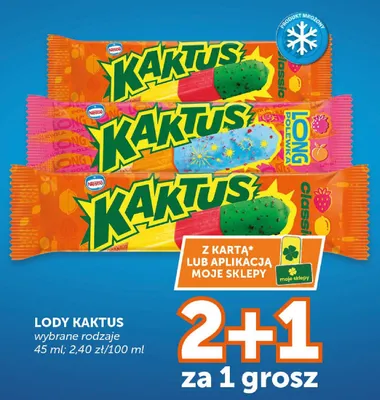 Lody Kaktus classic truskawka Nestlé promocja w Euro Sklep