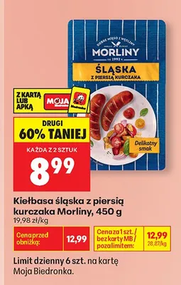 Kiełbasa śląska z piersią kurczaka Morliny promocja w Biedronka