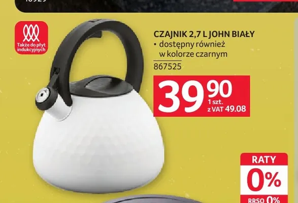 Czajnik 2,7 l John biały promocja w Selgros