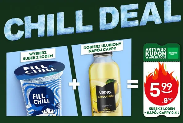 Zestaw kubek z lodem Fill & Chill + napój Cappy promocja w Żabka