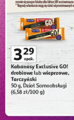 Kabanosy Exclusive GO! drobiowe Tarczyński promocja w Auchan