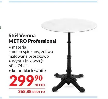 Stół Verona Metro Professional promocja w Makro