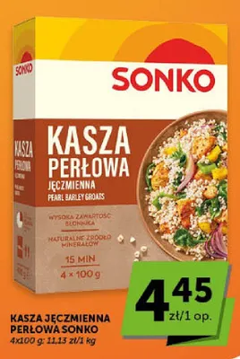 Kasza jęczmienna perłowa Sonko 4-pak promocja w Groszek