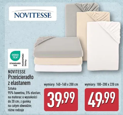 Prześcieradło z elastanem 180-200x220 cm promocja w Aldi