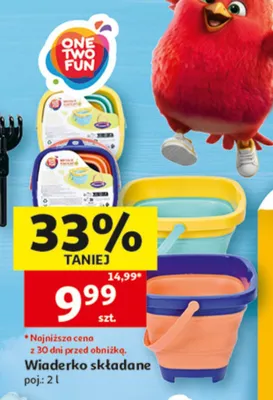 Wiaderko składane ONE TWO FUN promocja w Auchan