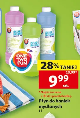 Płyn do baniek mydlanych One Two Fun promocja w Auchan