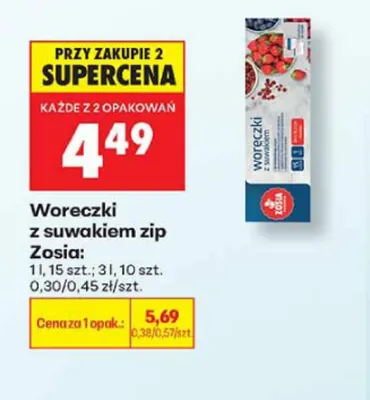 Woreczki z suwakiem zip Zosia 3 l promocja w Biedronka