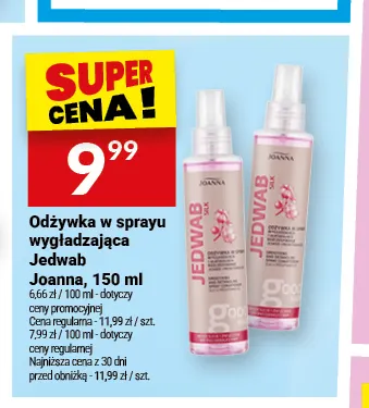 Odżywka w sprayu wygładzająca Jedwab Joanna promocja w Twój Market