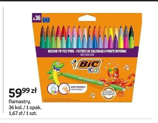 Flamastry BIC Kids 36 kolorów promocja w Empik