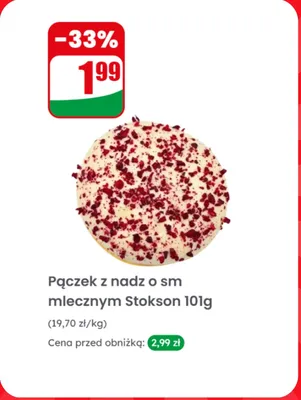 Pączek z nadzieniem o smaku mlecznym promocja w Dino