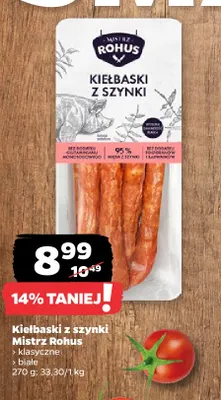 Kiełbaski z szynki klasyczne Mistrz Rohus promocja w Netto