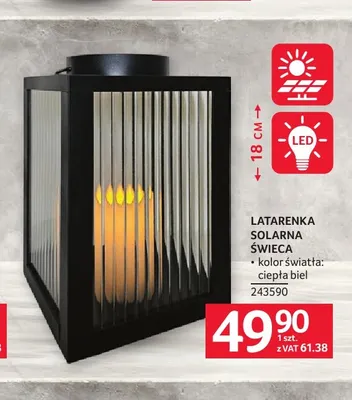 Latarenka solarna świeca 18 cm promocja w Selgros