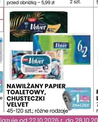 Chusteczki Velvet promocja w Stokrotka