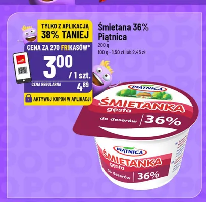 Śmietanka 36 % Łaciata promocja w POLOmarket