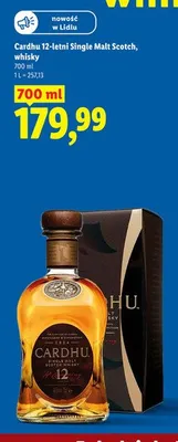 Whisky Cardhu 12-letni Single Malt Scotch promocja w Lidl