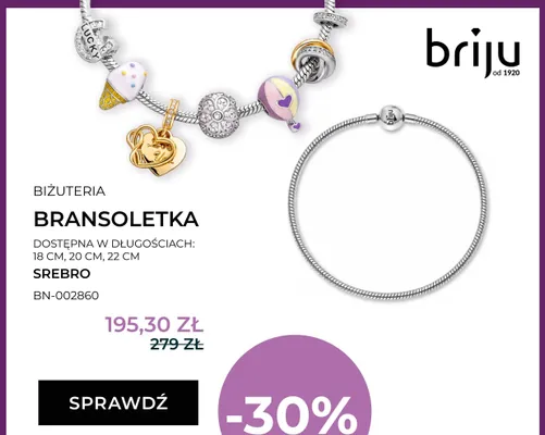 Bransoletka srebro BN-002860 promocja w Briju