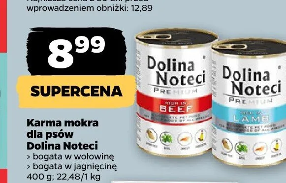 Karma mokra dla psów Dolina Noteci Premium bogata w jagnięcinę promocja w Netto