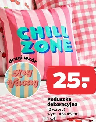 Poduszka dekoracyjna 45x45cm wzór Hey Vacay Netto promocja w Netto