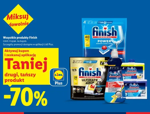 Płyn nabłyszczający do zmywarki Finish Rinse & Shine Aid promocja w Lidl