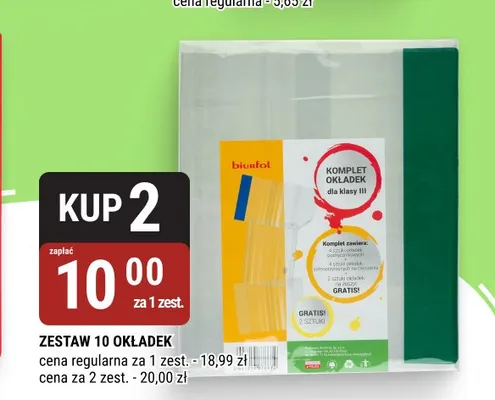 Zestaw 10 okładek Biurfol promocja w bi1