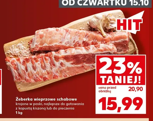 Żeberka wieprzowe schabowe krojone w paski promocja w Kaufland