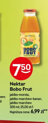 Nektar Bobo Frut jabłko-marchew-banan promocja w Żabka