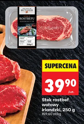 Stek rostbef wołowy irlandzki Premium Butcher promocja w Biedronka