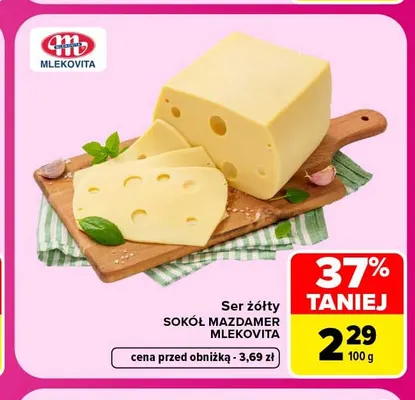 Ser żółty Sokół Mlekovita promocja w Carrefour