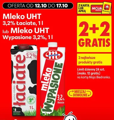Mleko UHT Łaciate 3,2% promocja w Biedronka