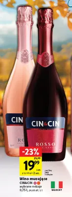 Wino musujące Cin & Cin Rose promocja w Intermarche