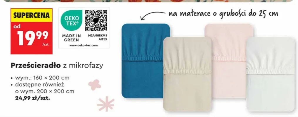 Prześcieradło z mikrofazy promocja w Biedronka