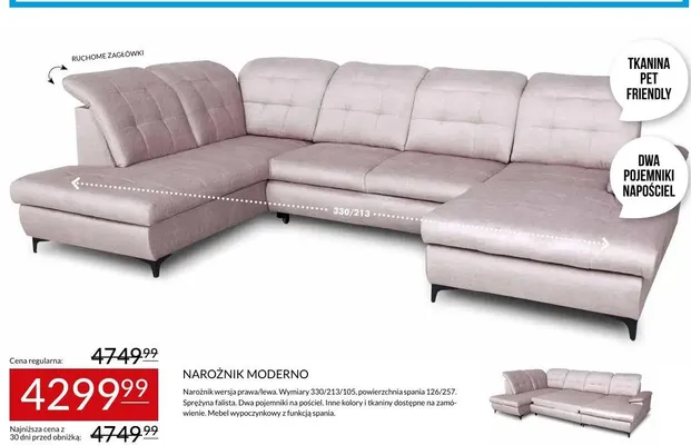 Narożnik Moderno promocja w Abra Meble