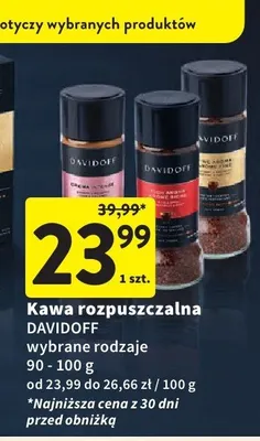 Kawa rozpuszczalna Davidoff promocja w Intermarche