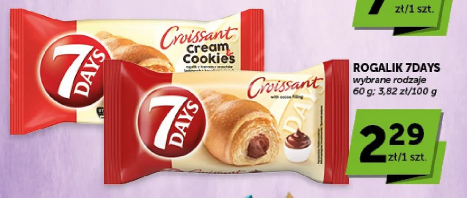 Rogalik 7Days z nadzieniem kakaowym promocja w Groszek