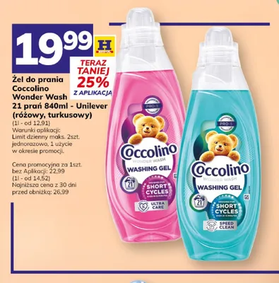 Żel do prania Coccolino Wonder Wash Speed Clean promocja w Hitpol
