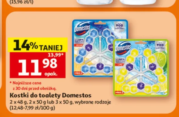 Kostki do toalety Domestos 3-pak 50 g promocja w Auchan