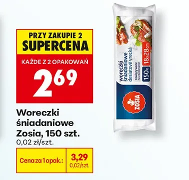 Woreczki śniadaniowe Zosia 150-pak promocja w Biedronka