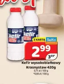 Kefir wysokobiałkowy Krasnystaw promocja w Delfin