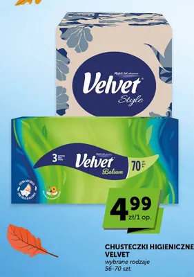 Chusteczki higieniczne Velvet Balsam promocja w Euro Sklep