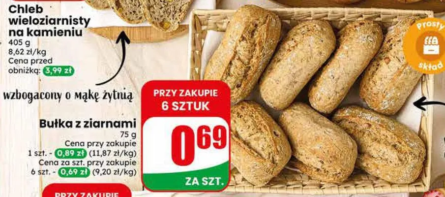 Bułka z ziarnami promocja w Dino