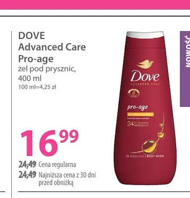Żel pod prysznic Advanced Care Pro-age Dove promocja w Hebe