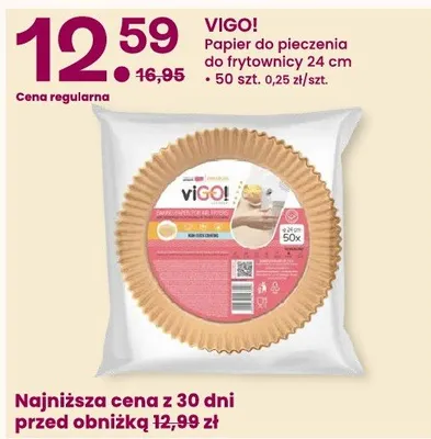 Papier do pieczenia do frytwalnicy 24cm Vigo! promocja w Frisco