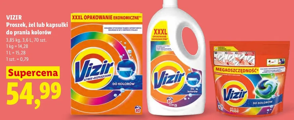 Żel do prania kolorów Vizir promocja w Lidl