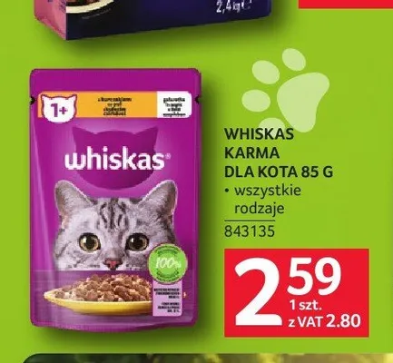 Karma dla kota Whiskas promocja w Selgros