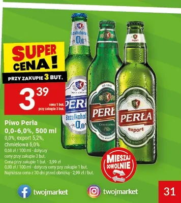 Piwo Perła Export promocja w Twój Market
