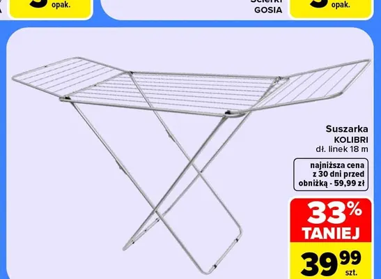 Suszarka Kolibri dł. linek 18 m promocja w Carrefour