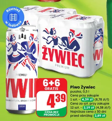 Piwo Żywiec puszka promocja w Dino